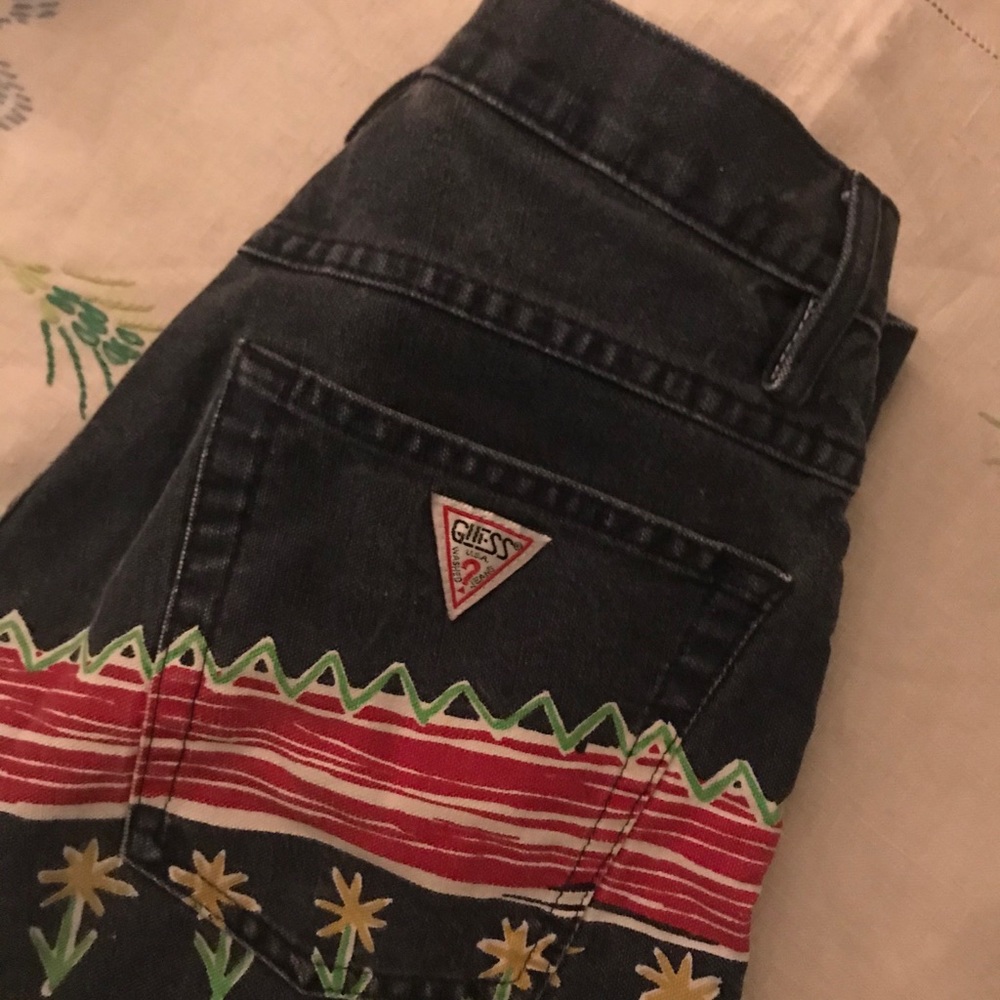 Vintage Guess Patterned Jean Shorts